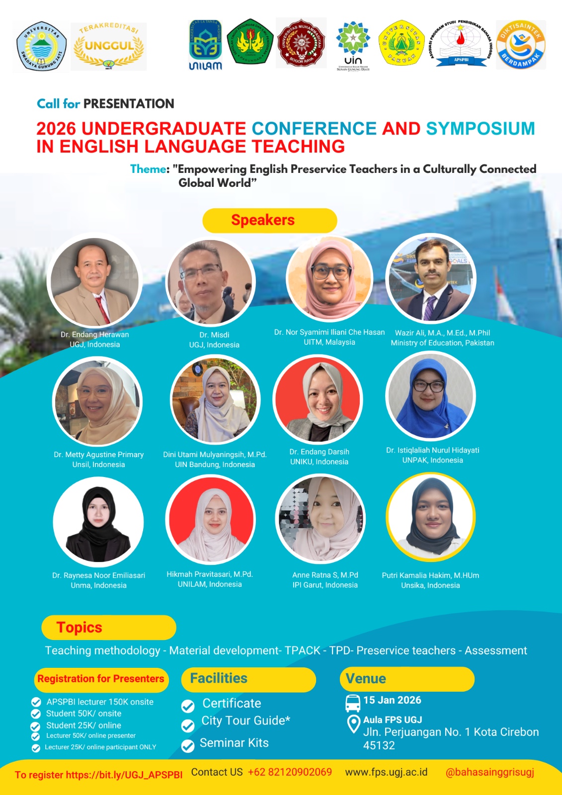 2026 Undergraduate Conference and Symposium in English Language TeachingTheme :“Empowering English Preservice Teachers in a Culturally Connected Global World”